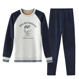 青少年保暖内衣男大童加绒加厚秋衣秋裤男士高中学生校服神器内搭