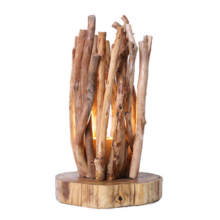 【篝火】原生态树枝灯卧室床头灯民宿装饰实木手工插电式创意台灯