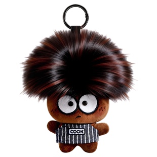 可爱毛绒烤焦炸毛背书包包挂件公仔情侣高级感玩偶小挂饰品玩具女