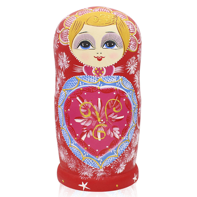 俄罗斯套娃正品十五层纯手绘无甲醛味桃心15层椴木节日礼物03