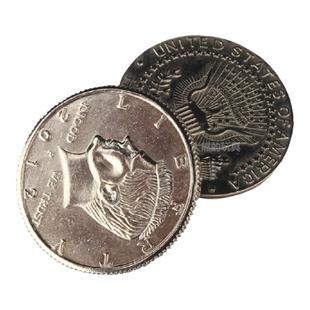 刘谦硬币穿玻璃蝴蝶币折叠币硬币三飞磁性版隔物穿越近景魔术道具