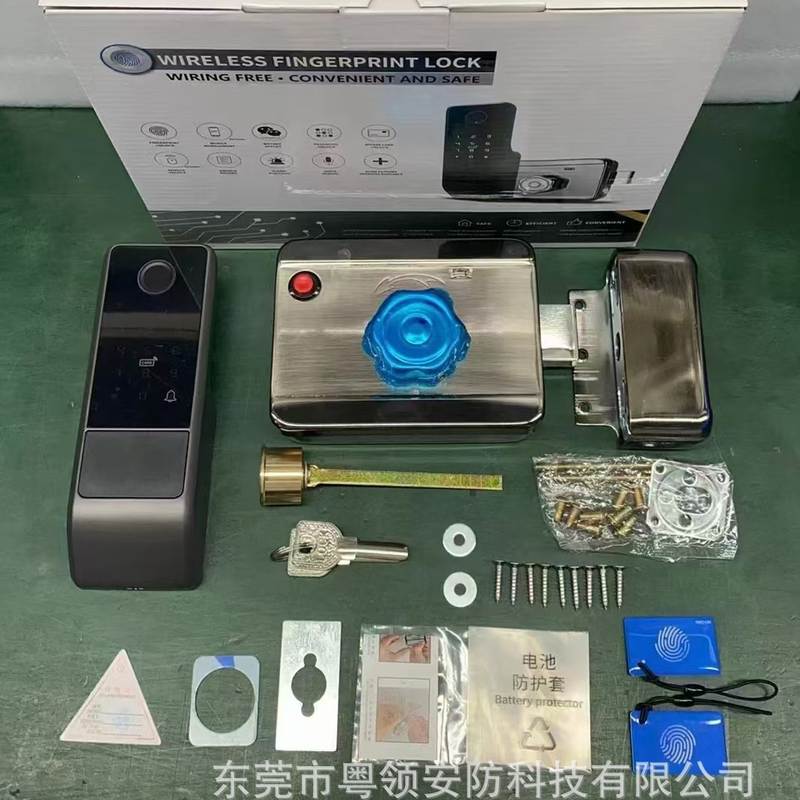 涂鸦通通大门老式不锈钢防盗门双指纹双刷卡密码感应智能指纹门锁