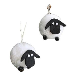 圣诞节装饰品场景氛围布置圣诞树摆件黑脸羊手工diy的小玩具挂件