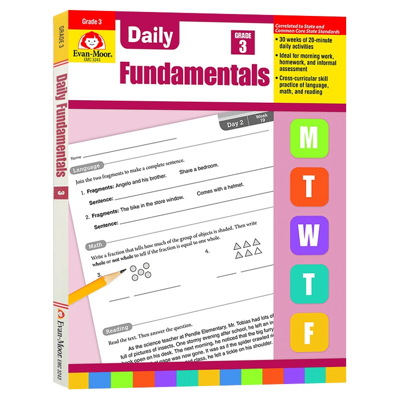 每日练习系列 基础综合练习三年级 完整版 Daily Fundamentals Grade 3 Teacher Edition 儿童学习教辅 家长资料书 进口英文原版