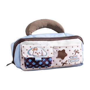 三年二班 星星波点小狗笔袋女孩款高颜值ins风文具袋男孩大容量简约文具铅笔盒初高中生日韩风暗藏玄机的笔袋