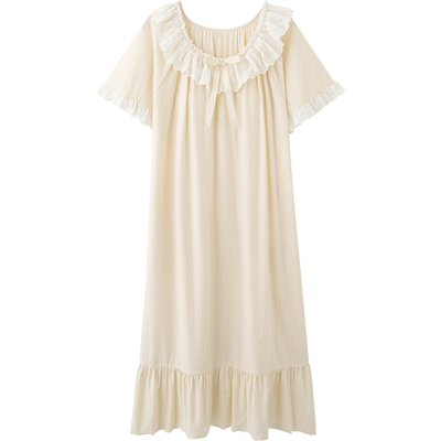 马克公主棉质甜美公主睡裙带胸垫