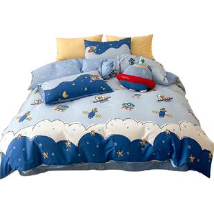 多喜爱家纺儿童全棉四件套纯棉床单被罩学生宿舍床上三件套卡通