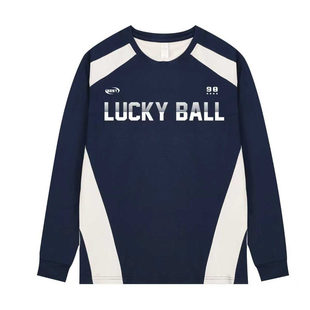 秋冬长袖羽毛球服男女圆领公开赛冬装t恤幸运球情侣运动衣服定制