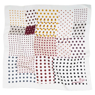 Weiliao 原创波点系列方巾真丝围巾丝巾米白浆果深红色百搭桑蚕丝