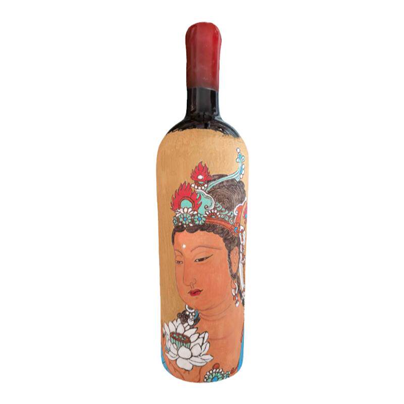 新疆手绘泥皮画艺术葡萄酒古堡