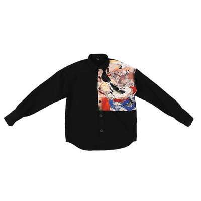 原创尖领长袖日系复古