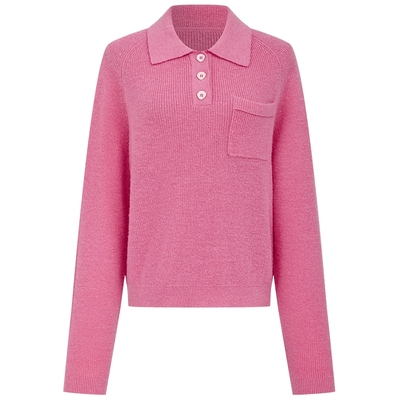 曼德诗翻领短款套头衫