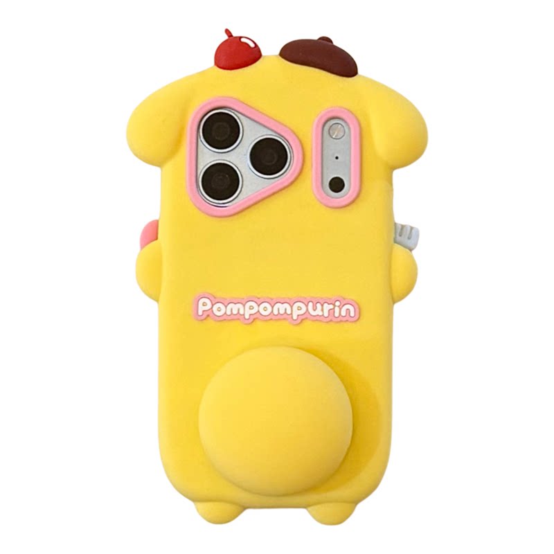 可爱布丁狗尾巴支架iPhone手机壳