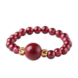 天然高纯度朱砂戒指女款转运珠貔貅食指戒指玫瑰花四叶草女款尾戒