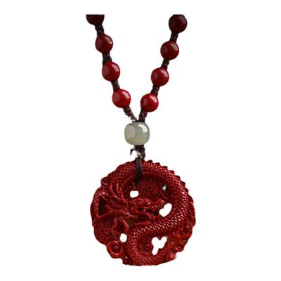 朱砂龙牌吊坠本命年祥龙挂件