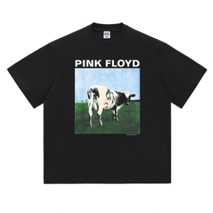 熱石俱乐部HOT STONES摇滚T恤潮牌棉奶牛印花男女儿童Pink Floyd