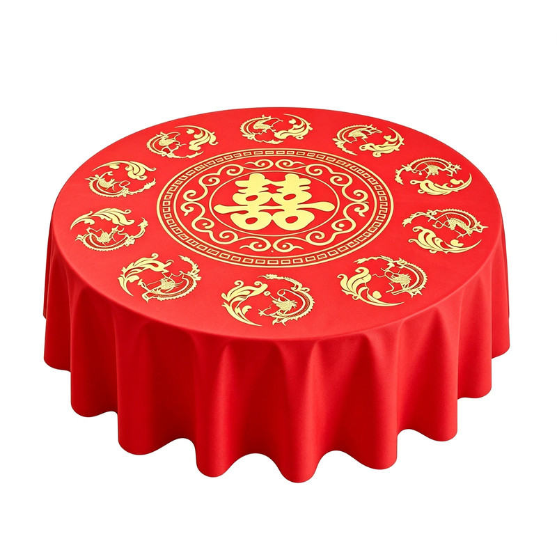 婚宴喜字福字一次性桌布防水防油