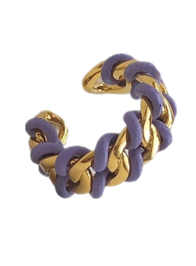 精致小众手工长春花蓝戒指