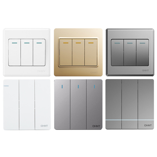 正泰开关三开多控三位三联中途加双控3开三控三联86暗装开关面板