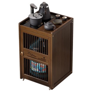 移动茶桌边柜客厅烧水壶一体储茶柜办公室茶桌客厅阳台边柜茶水台