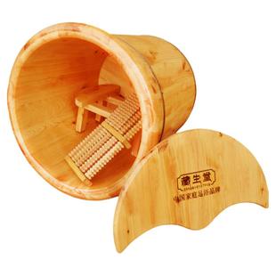 藏奥堂泡脚木桶40cm正品洗脚足浴桶加厚带盖浴足液足疗盆泡脚木桶