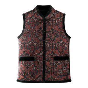 中老年人秋冬装马甲女奶奶坎肩背心外穿妈妈中式国风加厚马夹新款