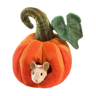 Folkmanis南瓜手偶毛绒万圣节玩具仿真南瓜鼠儿童早教亲子玩具