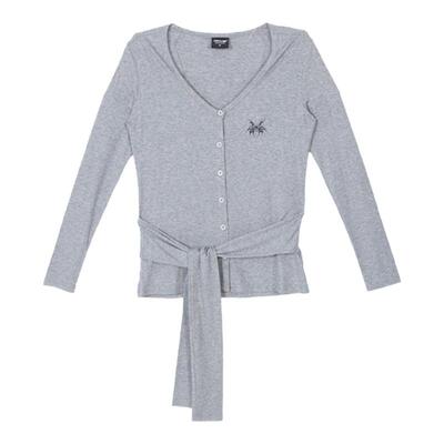 CBXLAB街舞潮牌蝴蝶扭结系绳性感显瘦爵士长袖辣妹亲肤跳舞上衣女