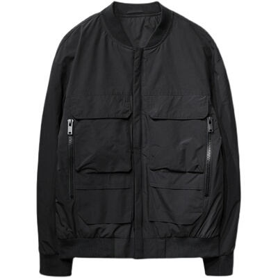 冬季休闲棒球领轻薄羽绒服男外套