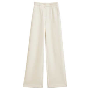 YINER音儿专选2025冬季新款法式气质通勤垂顺肌理直筒阔腿休闲裤