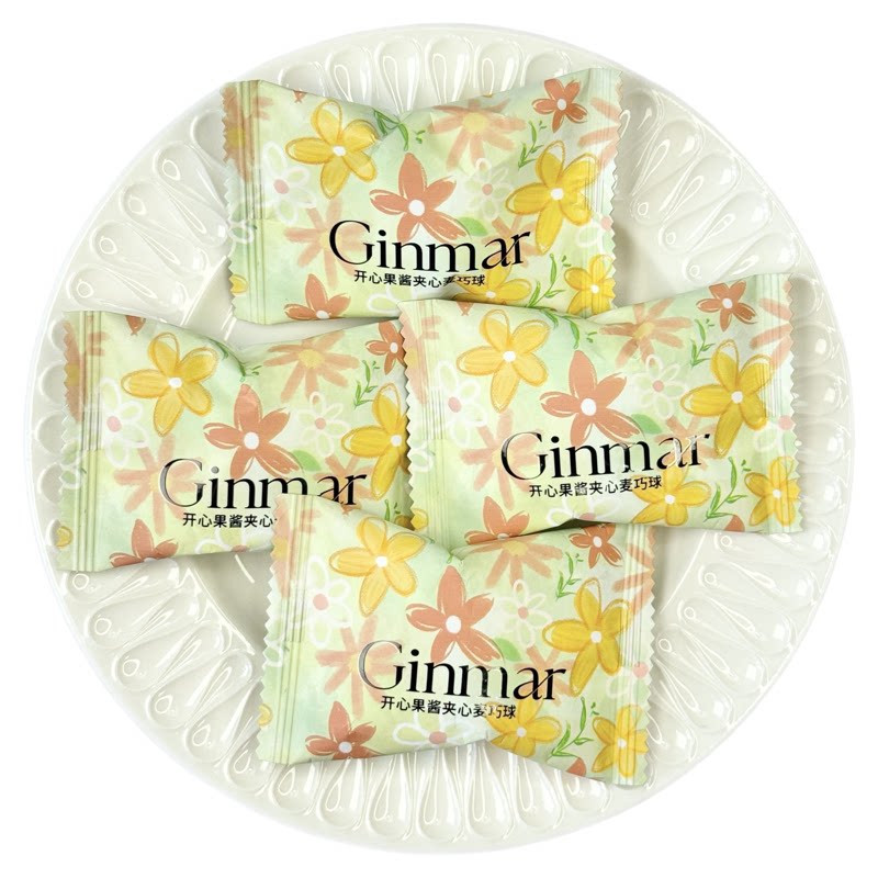 GINMAR金玛开心果酱夹心麦巧球结婚喜糖优质茶点办公接待零食散装
