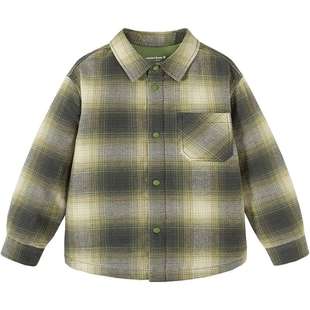 [泰迪熊联名]迷你巴拉巴拉男童儿童保暖格纹羽绒服外套2025冬新款