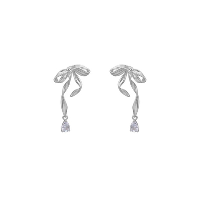 SUGAR 芭蕾风蝴蝶结耳钉新款2025爆款时尚耳饰个性甜酷气质耳环女