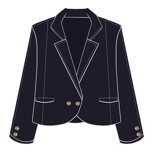 十字银河修身日系原创短款西服气质学院风jk制服小西装外套秋冬女