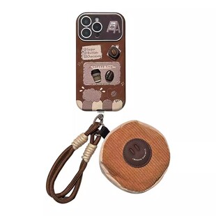 lizardhill 日韩咖啡豆适用苹果16手机壳新款17pro超好看iphone15promax女14pro斜挎背带13零钱包挂绳高级感