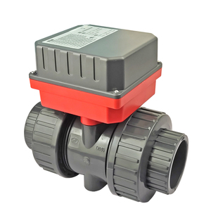 电动pvc球阀220v执行器pp自动二通阀门控制器24v微型智能电磁水阀