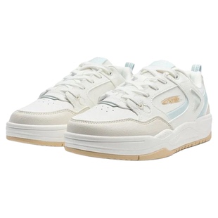 特步云帆板鞋女2025秋季新款小白鞋皮网运动休闲板鞋975318310060