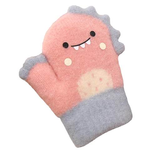 儿童手套秋冬季保暖婴幼儿小童卡通恐龙男童女童宝宝婴儿加厚加绒