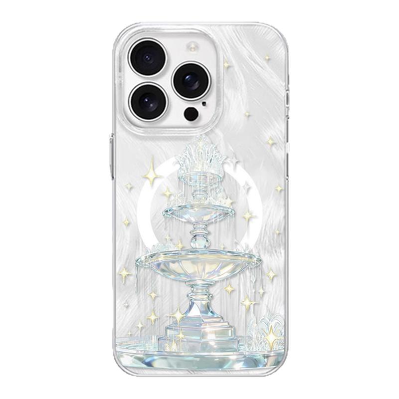 【许愿池】水晶喷泉插画适用iPhone17/18promax手机壳红米K80磁吸vivoX300华为mete70羽纱一加13小米17pro