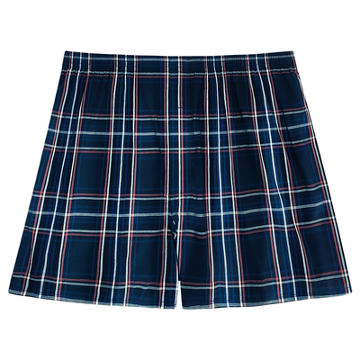 三枪格子阿罗裤平角纯棉宽松内裤