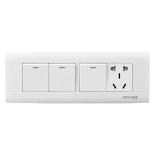 118型暗装四位开关插座面板三开五孔单双控3开5孔带双开四联电源