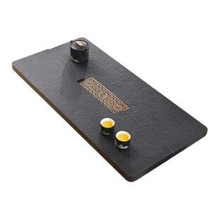 天然乌金石茶盘茶台石板家用整块茶海客厅高档功夫一体石材茶托盘