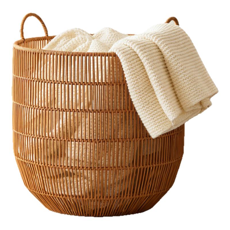 高级感脏衣篓放衣服收纳筐家用防水脏衣篮洗衣篮浴室仿藤编高颜值