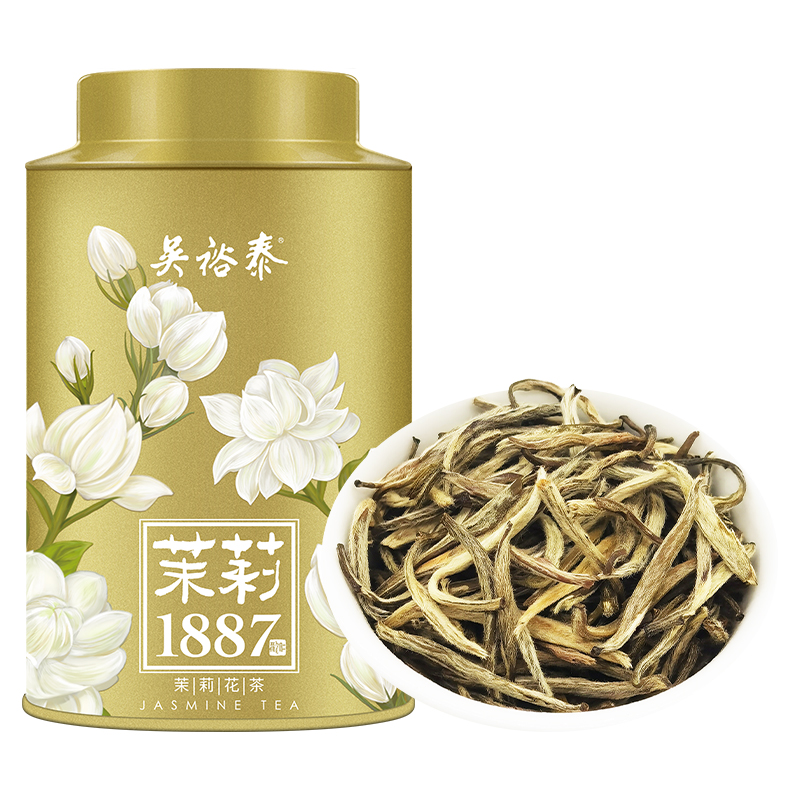 吳裕泰伏花八窨茉莉花茶茉莉花茶中華老字號冷泡特種1887罐裝