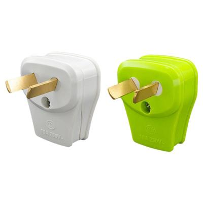 卧式插头二脚可旋转多用插头超大功率二相插头不带线两用家用插头