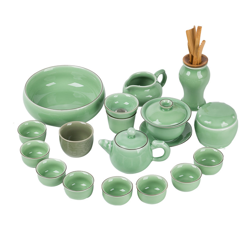 龙泉青瓷中式功夫茶具套装