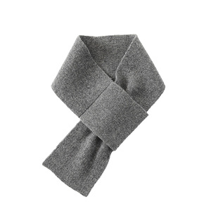 100%羊毛保暖百搭显白复古纯色小围巾男女款穿口交叉护颈装饰围脖