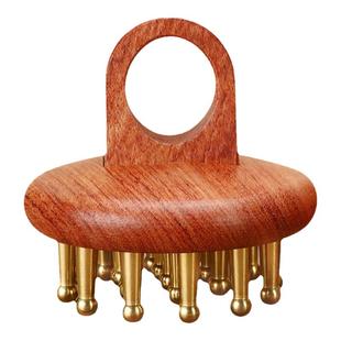 问痧黄铜木梳按摩头皮家用便携防洗头刷头脱发正品经络疗刮痧梳子