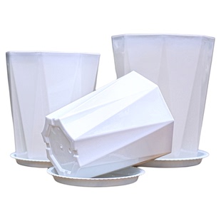 时尚钻石八角花盆环保树脂加厚耐用耐晒耐压耐摔不闷根阳台种植盆