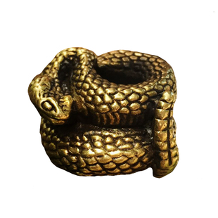 显若响尾蛇刀坠黄铜藏银伞绳个性手工DIY手电背包吊坠具挂饰品EDC